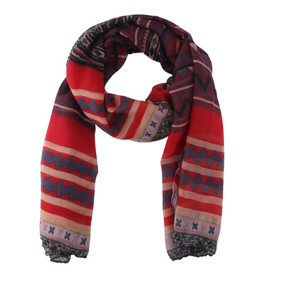 Retro Bohemian Women Large Cotton Voile Print Scarves Shawl Wrap Scarf